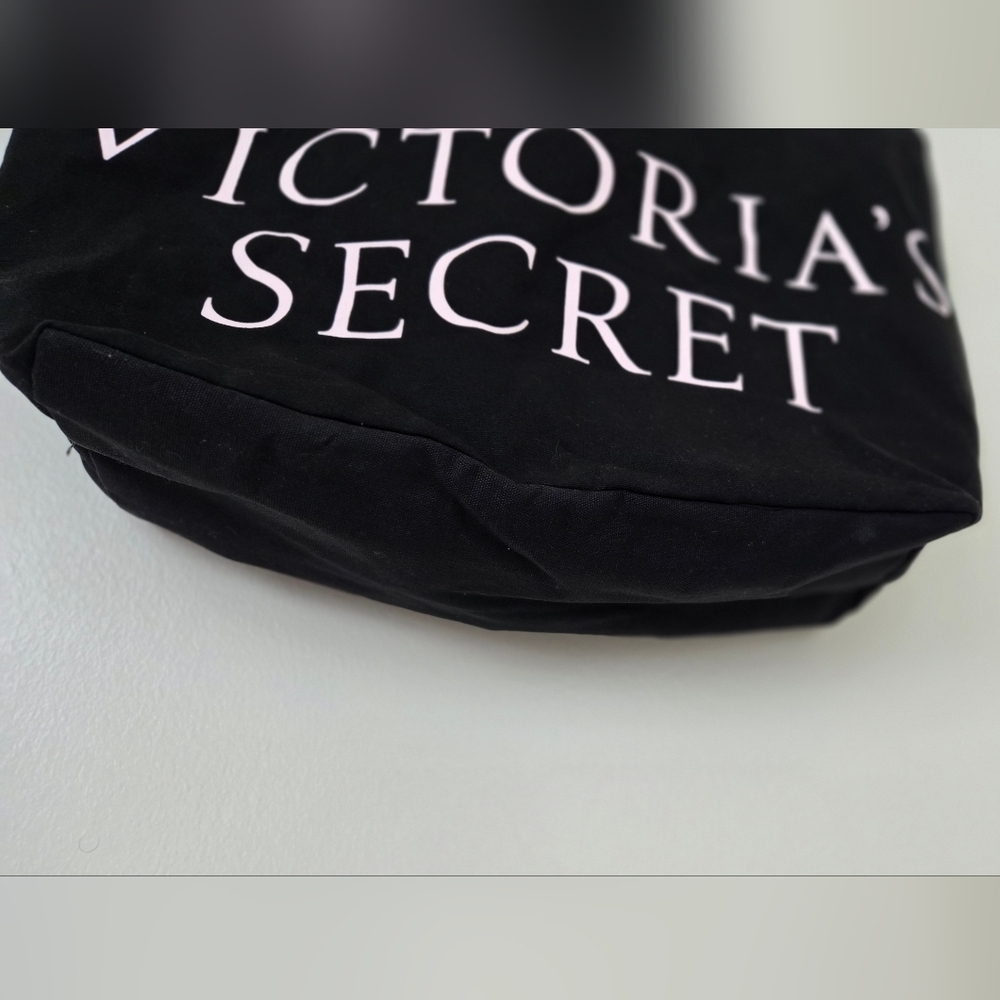 Victoria's Secret Extra Large Black Canvas Tote Bag - Picture 2 of 6
